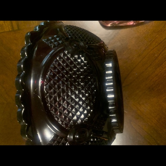 Avon cranberry glass bowl beautiful vintage modern - Picture 5 of 8